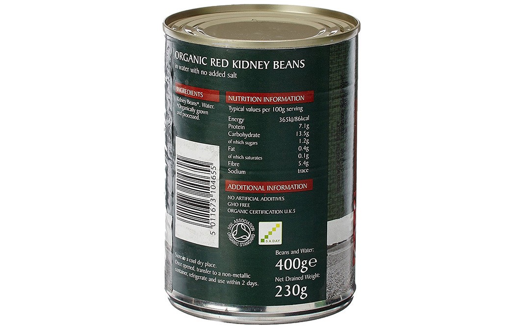 Epicure Organic Red Kidney Beans, In water with no added salt   Tin  400 grams